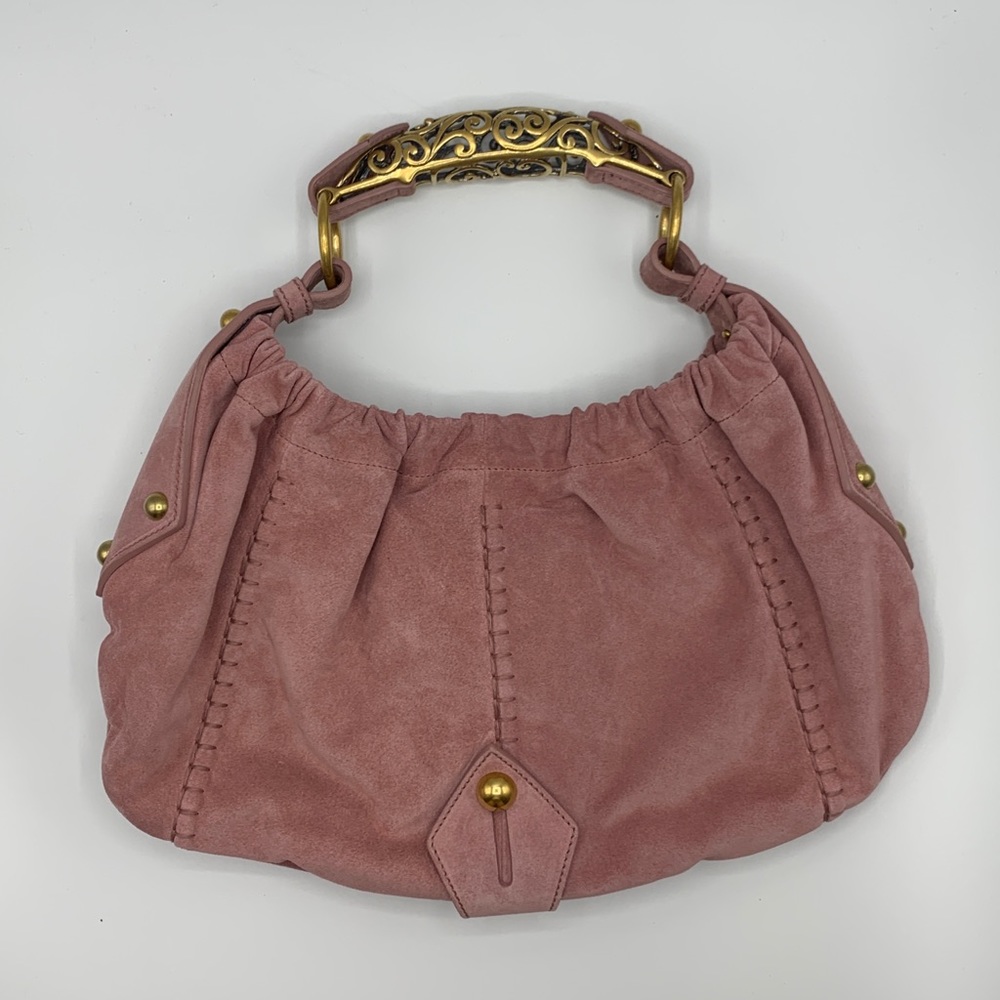 YSL Mombasa Paris Vincennes Pink Suede Hobo Bag